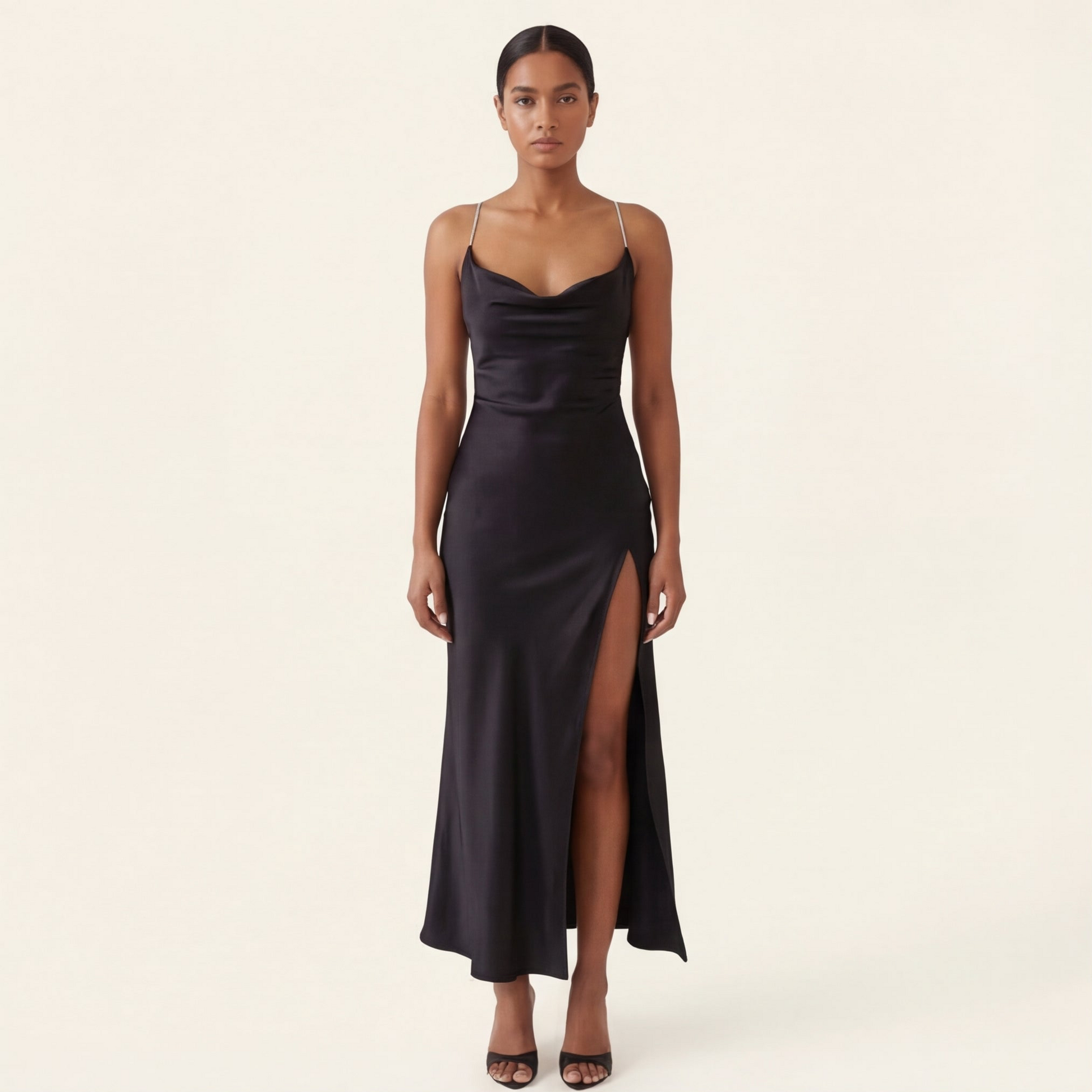 The "After Hours" Satin Slit Dress