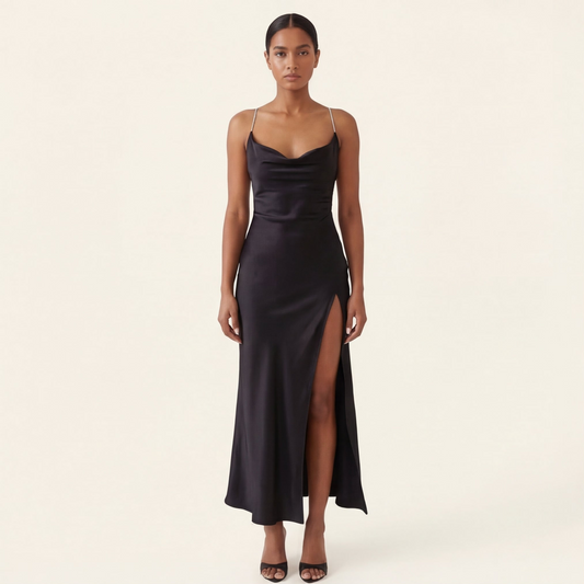 The "After Hours" Satin Slit Dress