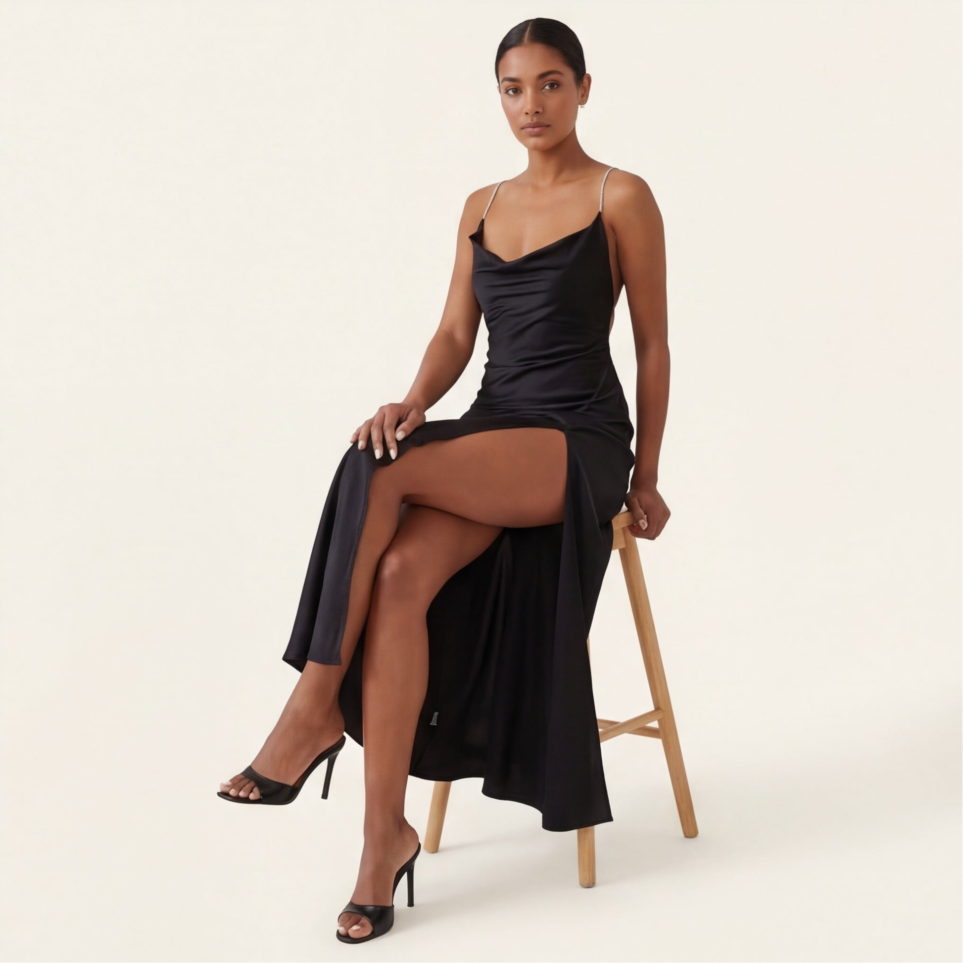 The "After Hours" Satin Slit Dress