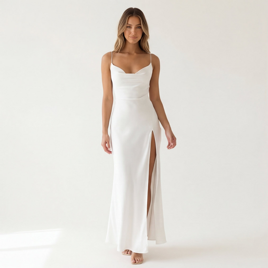 The "After Hours" Satin Slit Dress