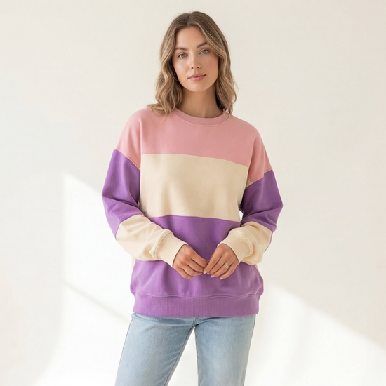 Tri-Tone Relaxed Pullover