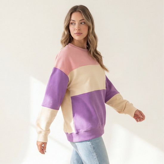 Tri-Tone Relaxed Pullover